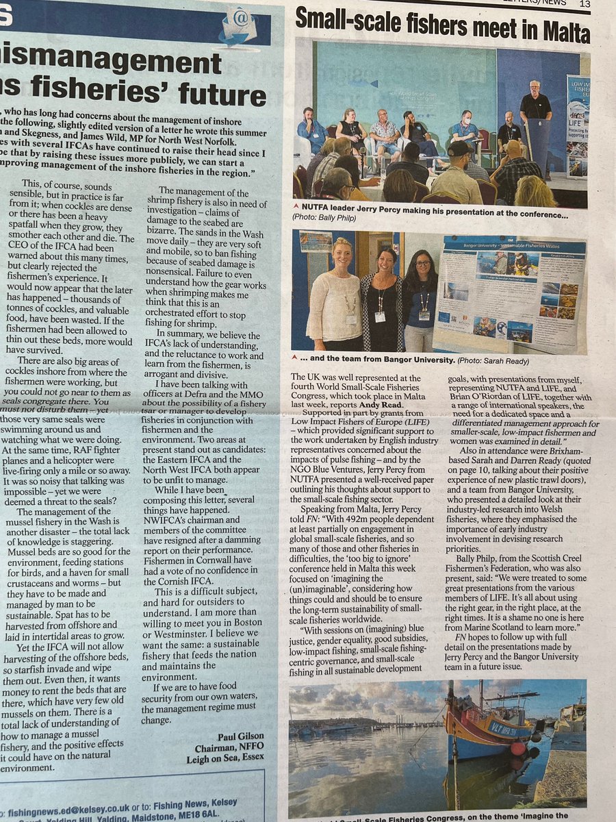 .@CharlieHeney <a href="/AlecBMMoore/">Alec Moore</a> <a href="/EdFishingNews/">Andy Read</a> <a href="/Fisheriesbangor/">Bangor University - Sustainable Fisheries Research</a>  Excellent article in latest fishing news covering the Bangor Uni research scientists - encouraging fishermen to engage and share vast knowledge accumulated during fishing.  It is fishers who are experts from time at sea