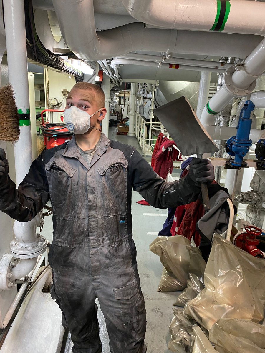 Keep on smiling, even when it isn't the cleanest job.