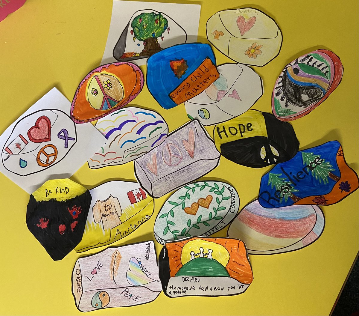 In-person activity day! Grade 5 students created meaningful Reconciliation Rocks <a href="/cbelearn/">cbelearn</a> @Indigenous_cbe <a href="/yyCBEdu/">Calgary Board of Education</a> #WeAreCBE #TruthAndReconciliation #EveryChildMatters