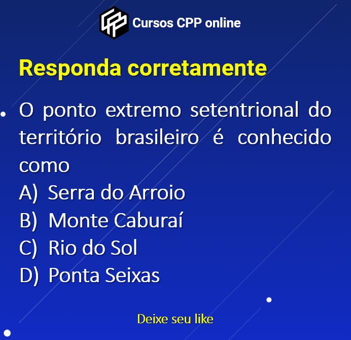 cursosCPP's tweet photo. Responda corretamente a essa questão de geografia nacional.

Questão típica de concursos militares.

#eear #esa #aman #afa #soldado #pmesp #essd #cstpm #cursoscpp https://t.co/f7W5idPHsd