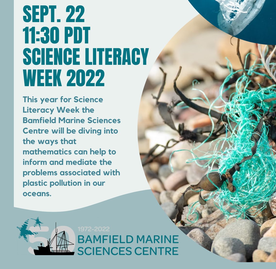Join us for <a href="/scilitweek/">ScienceLiteracyWeek</a> Sept 22, 11:30 am PDT! 

We will dive into the ways that math may address plastic pollution in our oceans, using a ROV, streaming live from Barkley Sound on the West Coast of Vancouver Island.

Register in advance!
bit.ly/BMSCSciLit