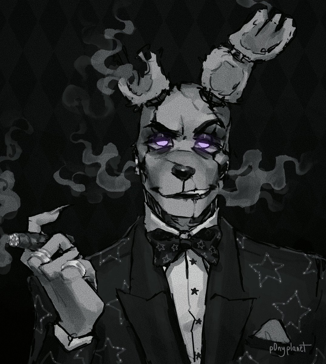 p0nyplanet's tweet photo. dont you know it’s rude to stare? #springtrap #fnaf #fnaffanart #furryart https://t.co/KhpXKiYKMU