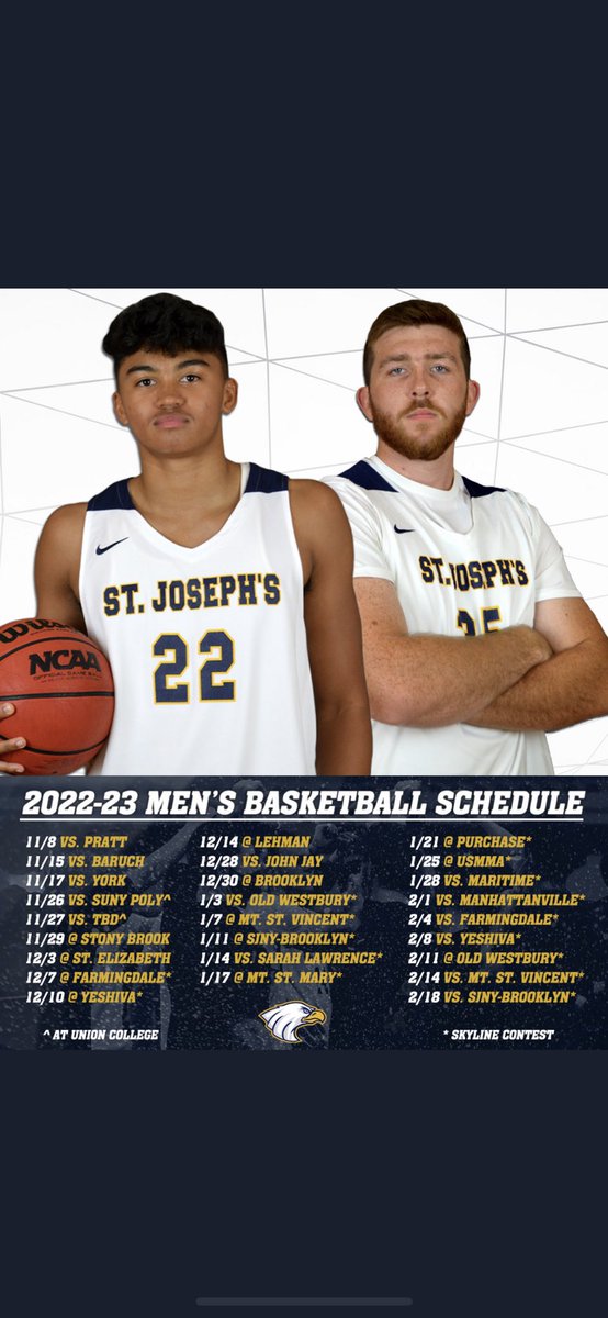sjli_mbball's tweet photo. ‼️SCHEDULE RELEASE ALERT ‼️

Mark your calendars for some St Joe’s Basketball games in 2022-2023

#FlyWithUs https://t.co/aBFlxvp0bX