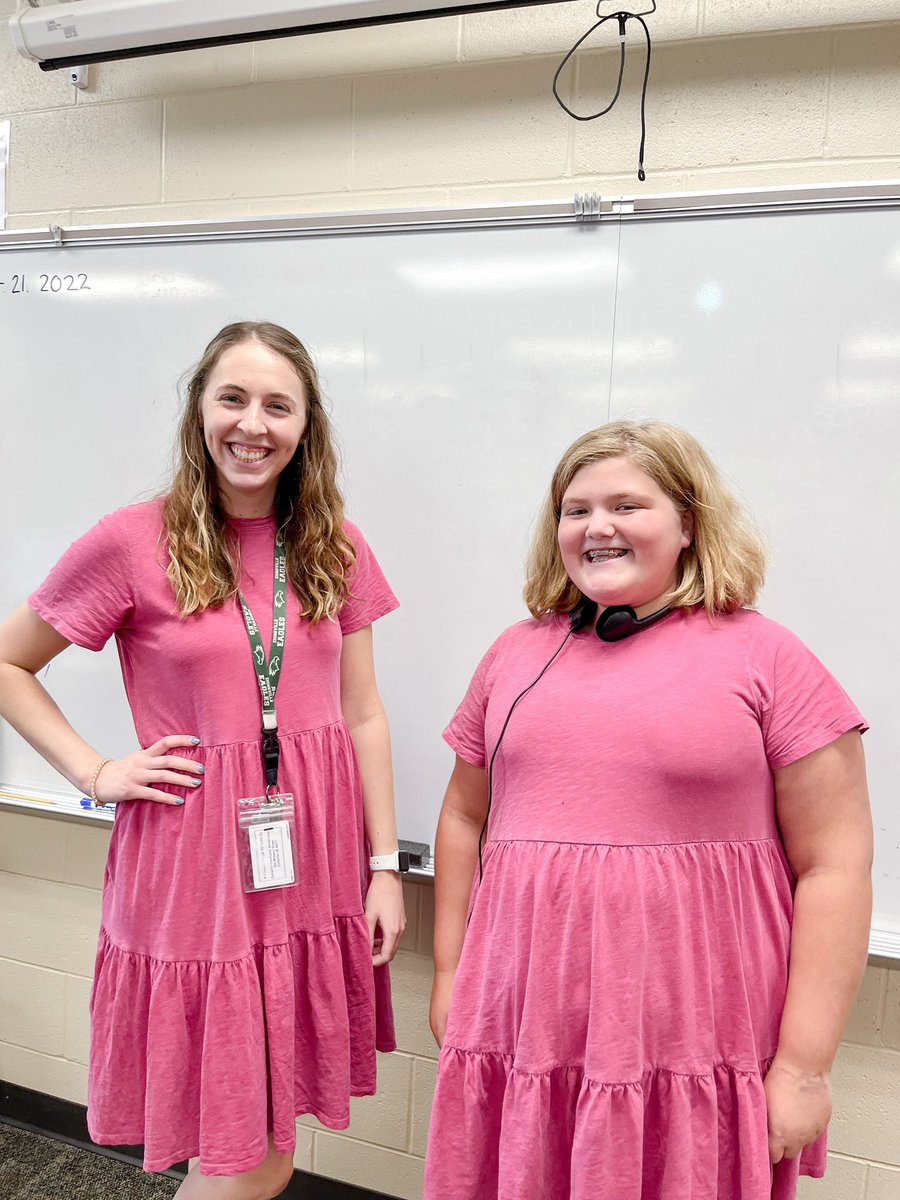 Twin Day isn’t until next week, but my student &amp; I showed up to school in the same dress today without even planning it 👯‍♀️💕 #twinning