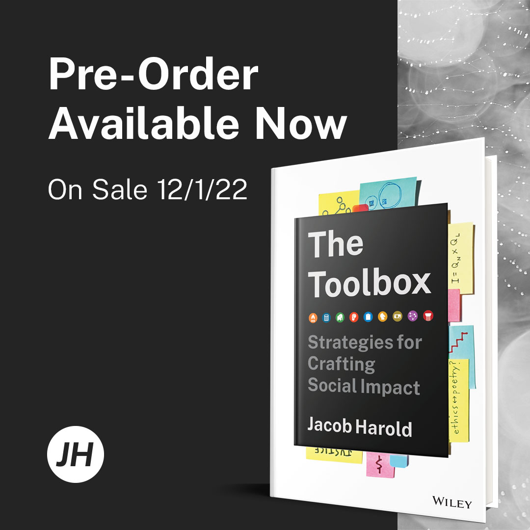 The world is a tangle of challenges. What do we do?

There are no easy answers. Instead, there are tools. 

So --> I'm excited to announce my forthcoming book, The Toolbox: Strategies for Crafting Social Impact.  12/1/22 bit.ly/thetoolboxbook #thetoolboxbook