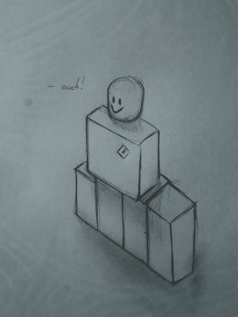 4hrtz's tweet photo. Ouch! @Roblox 

#roblox #robloxart #traditionalart #sketch #art https://t.co/dh6UjRDsvY
