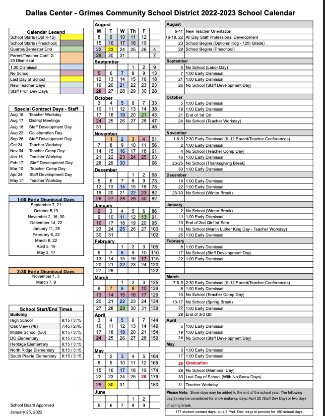DCGMS's tweet photo. If you are ever curious as to when our early outs are, please see the attachment. 
This is our District calendar and it will help you navigate through our school year.  

Have a great day. https://t.co/FqKwgV6ovR