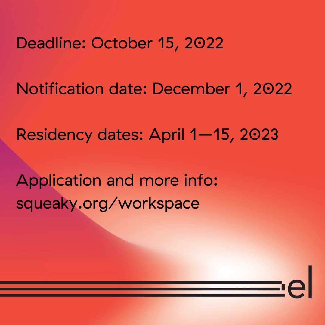 ➡️ Media artists and researchers: You can now apply to the Spring 2022 session of Squeaky Wheel's Workspace Residency, providing time, support, and resoures for new and ongoing media arts projects. Free to apply; learn more and apply here: squeaky.org/workspace-resi…