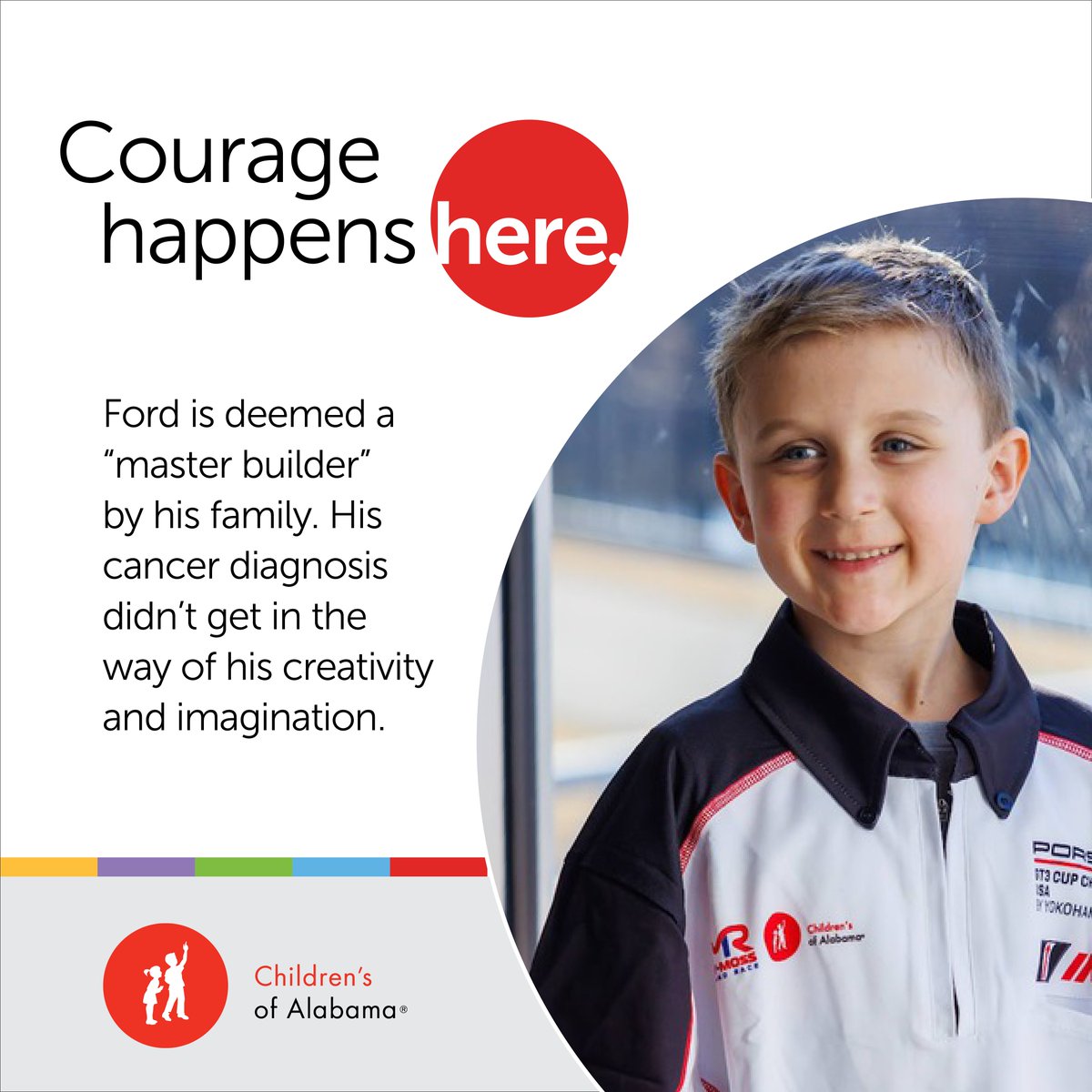 ChildrensAL's tweet image. Courage happens here. To read Ford's full story, visit ChildrensAL.org/Hope.

September is Childhood Cancer and Sickle Cell Awareness Month. Each week, we're sharing the inspiring stories of five Children's of Alabama cancer and sickle cell patients.