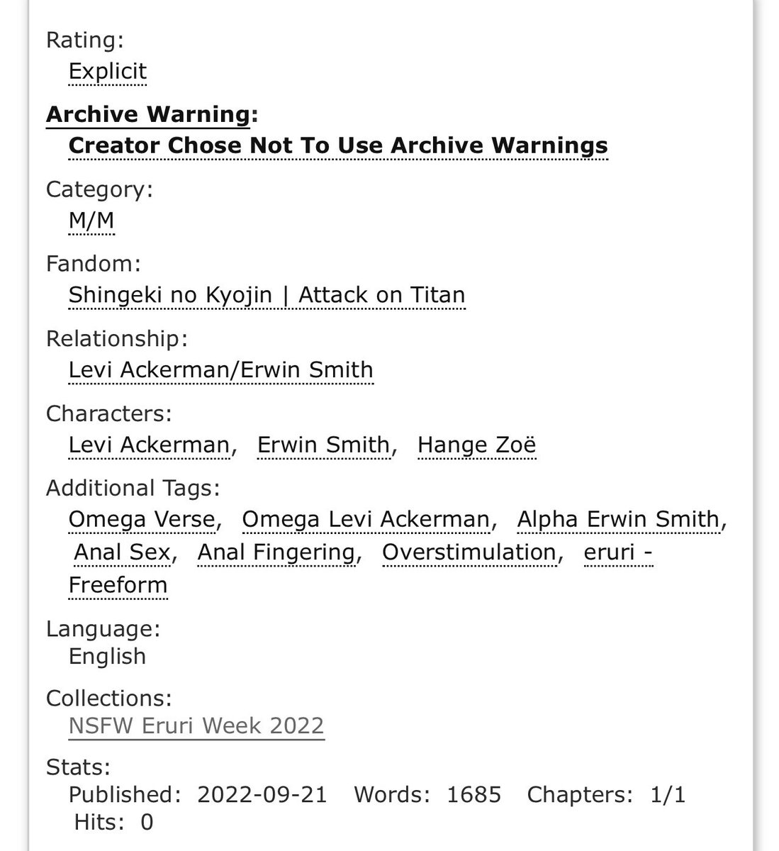 day 5 of #nsfweruriweek2022 ! prompt i chose for today is omegaverse, please enjoy! <a href="/nsfweruriweek/">NSFW EruRi Week 2024</a> 

archiveofourown.org/works/41852337