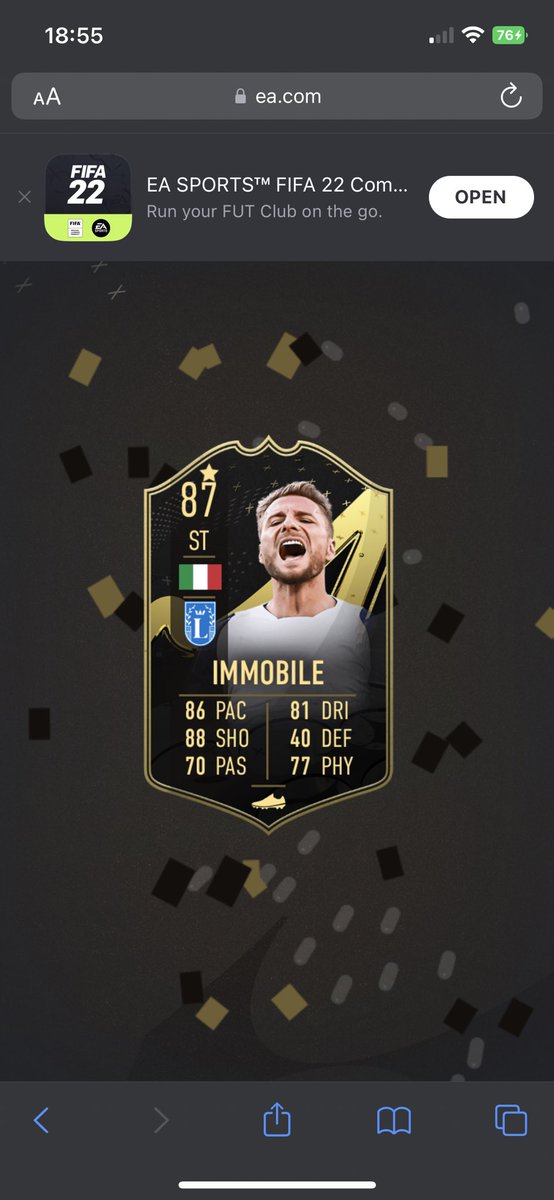CMZ4L's tweet image. Lol Already Packed Inform Immobile… #FIFA23 #FifaWebApp