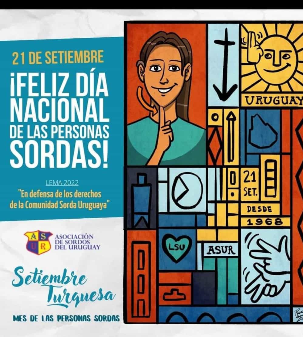 Feliz Día a todos quienes con lucha. Trabajo constante. Y compromiso han ido ganando el lugar en la sociedad que les corresponde. A no detenerse en pos de acceder a todos los derechos. A visibilizar a toda esta gran comunidad de sordos del Uruguay