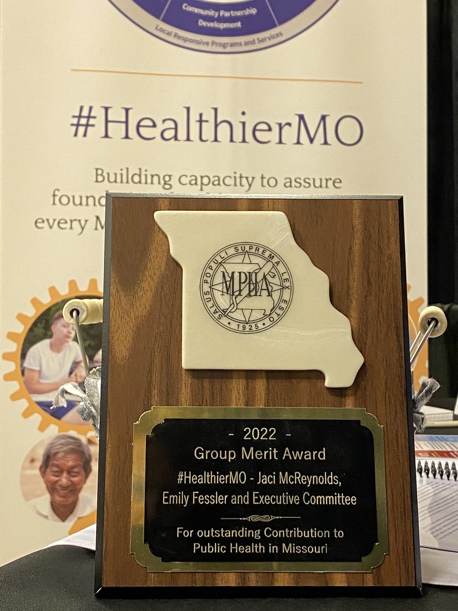 We’re honored by a special recognition today from MPHA and accept the award on behalf of all the #publichealth professionals, partners &amp; individuals who have been actively engaged in this grassroots transformation work in #Missouri for the past 5 years.