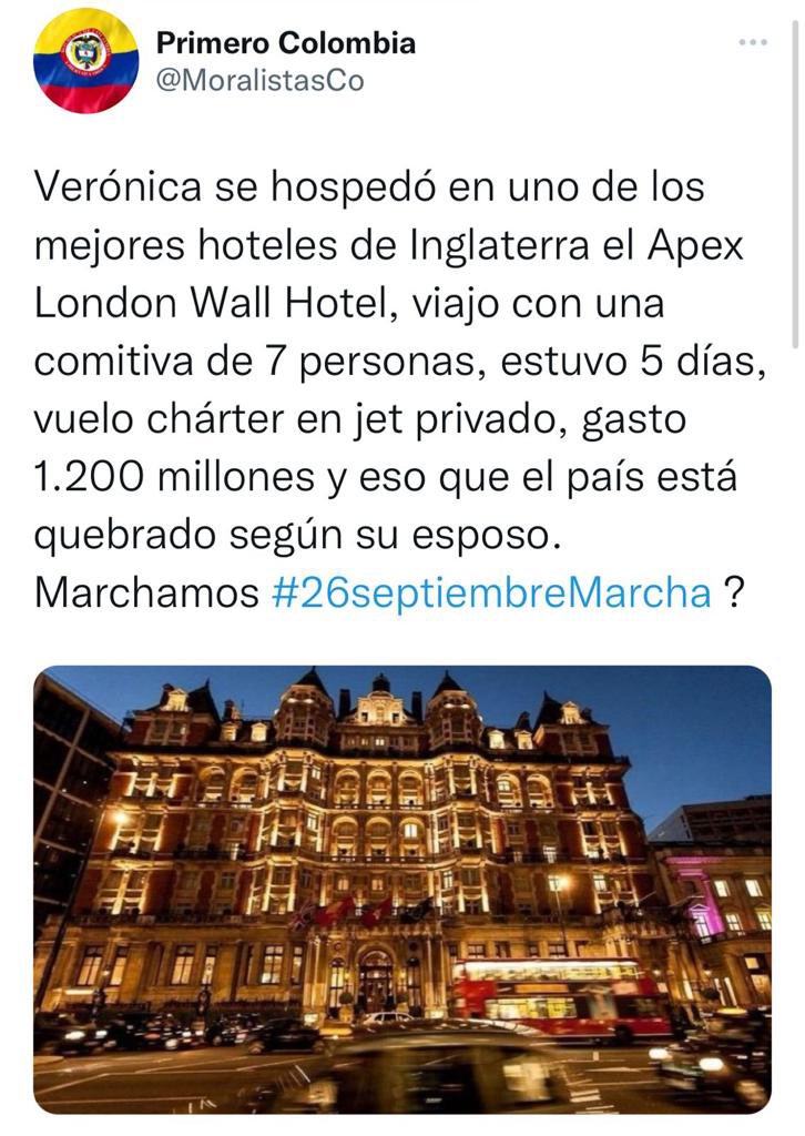 JuanPabloCalvas's tweet photo. #EsInmoral multiplicar noticias falsas…

La primera dama:

- se quedó en la residencia de la embajada
- fue solo con un acompañante del área de comunicaciones
- se quedó dos noches en Londres
- viajó en vuelo comercial https://t.co/P7HJL2zkt6
