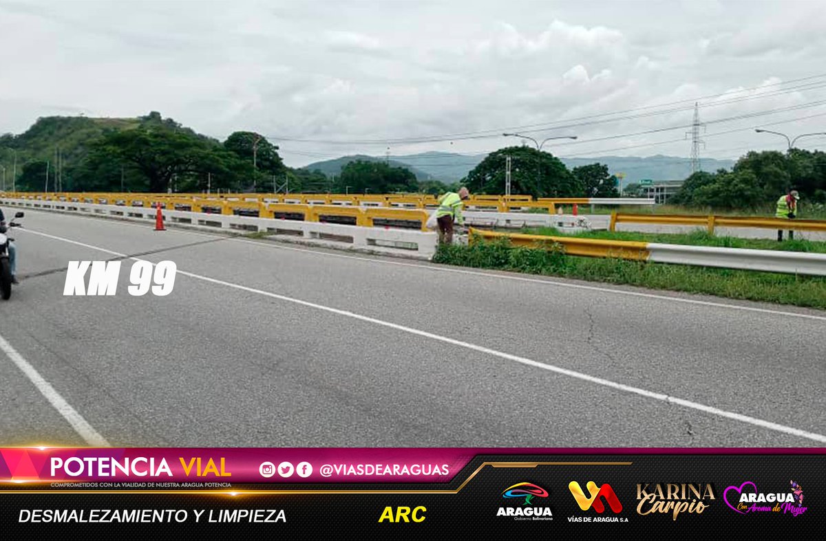 viasdearaguas's tweet photo. 🚧📸Mantenimiento vial km 99 de la #ARC de #Aragua tramo a tramo, kilometro a kilometro con desmalezamiento y limpieza, bajo los lineamientos del 1x10 del Buen Gobierno.
#VenezuelaProductiva
@NicolasMaduro @dcabellor @Soykarinacarpio @Jacquelincaste @VTVcanal8 @99Punto5 https://t.co/EeF3bN4Ad1