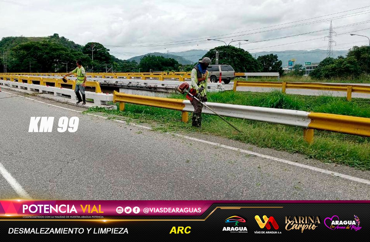 viasdearaguas's tweet photo. 🚧📸Mantenimiento vial km 99 de la #ARC de #Aragua tramo a tramo, kilometro a kilometro con desmalezamiento y limpieza, bajo los lineamientos del 1x10 del Buen Gobierno.
#VenezuelaProductiva
@NicolasMaduro @dcabellor @Soykarinacarpio @Jacquelincaste @VTVcanal8 @99Punto5 https://t.co/EeF3bN4Ad1