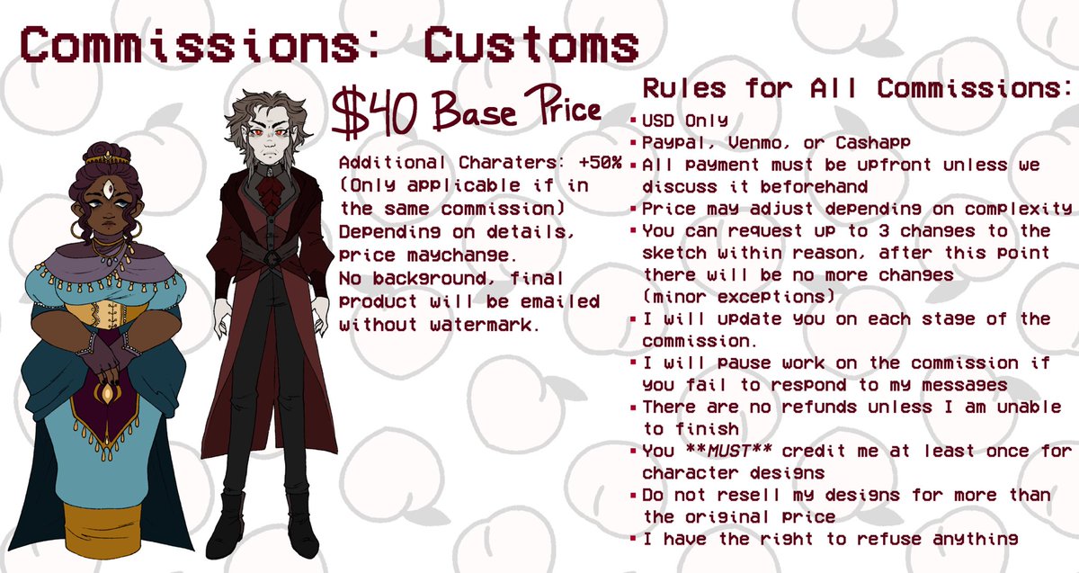 vipphic's tweet photo. 📌 Here’s my official commission information! If you would like to commission me, please dm me here, or on discord if we’re friends 💖 https://t.co/C7Qw9r9xmy