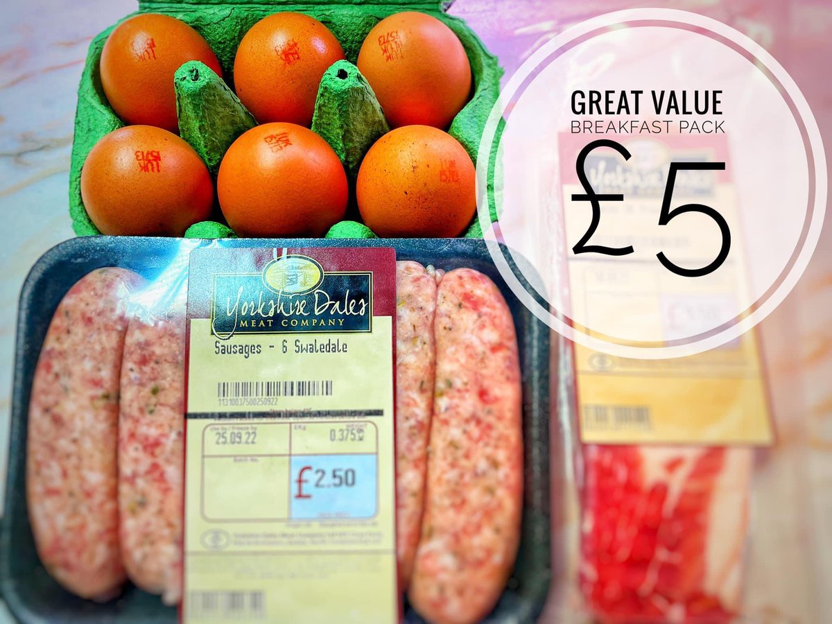 Pop into our farm shop and pick up one of our great value breakfast packs. 

£5.00 for 1 pack of sausages, bacon and 1/2 dozen eggs. 

#millclosefarmshop #yorkshiredalesmeat #shoplocal #breakfast #wensleydaleeggs #familyfood #valueformoney #yorkshire #eggsforbreakfast