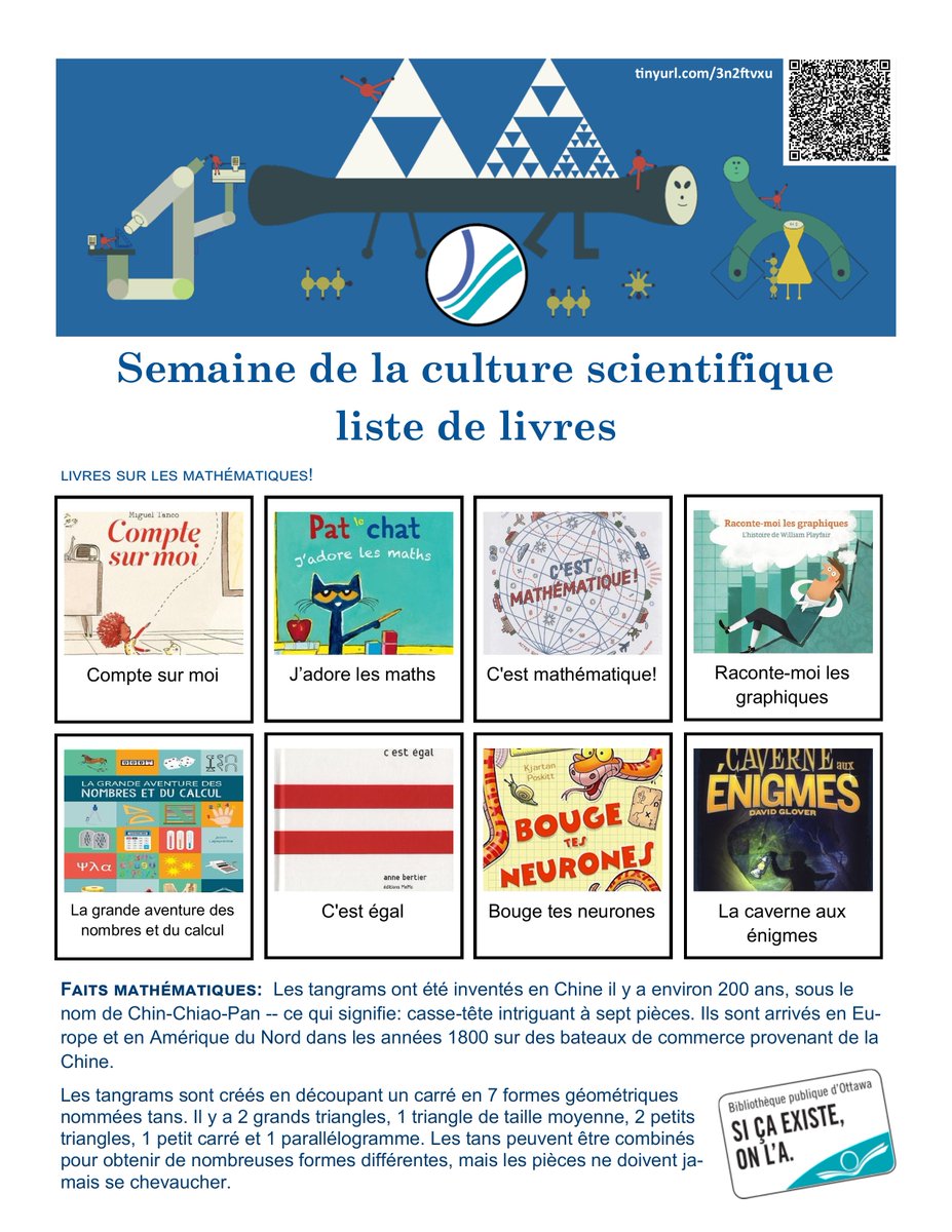 opl_bpo's tweet photo. C'est la Journée nationale Je lis la science et la BPO a des suggestions de livres pour vous! 📚😎📔 

Découvrez notre liste de livres proposée pour l'occasion dans l'image ci-dessous.  ⤵️

 #JeLisLaScience #CultureSci #Sciences #Mathématiques #Ottawa https://t.co/ckDzI8G0Sg
