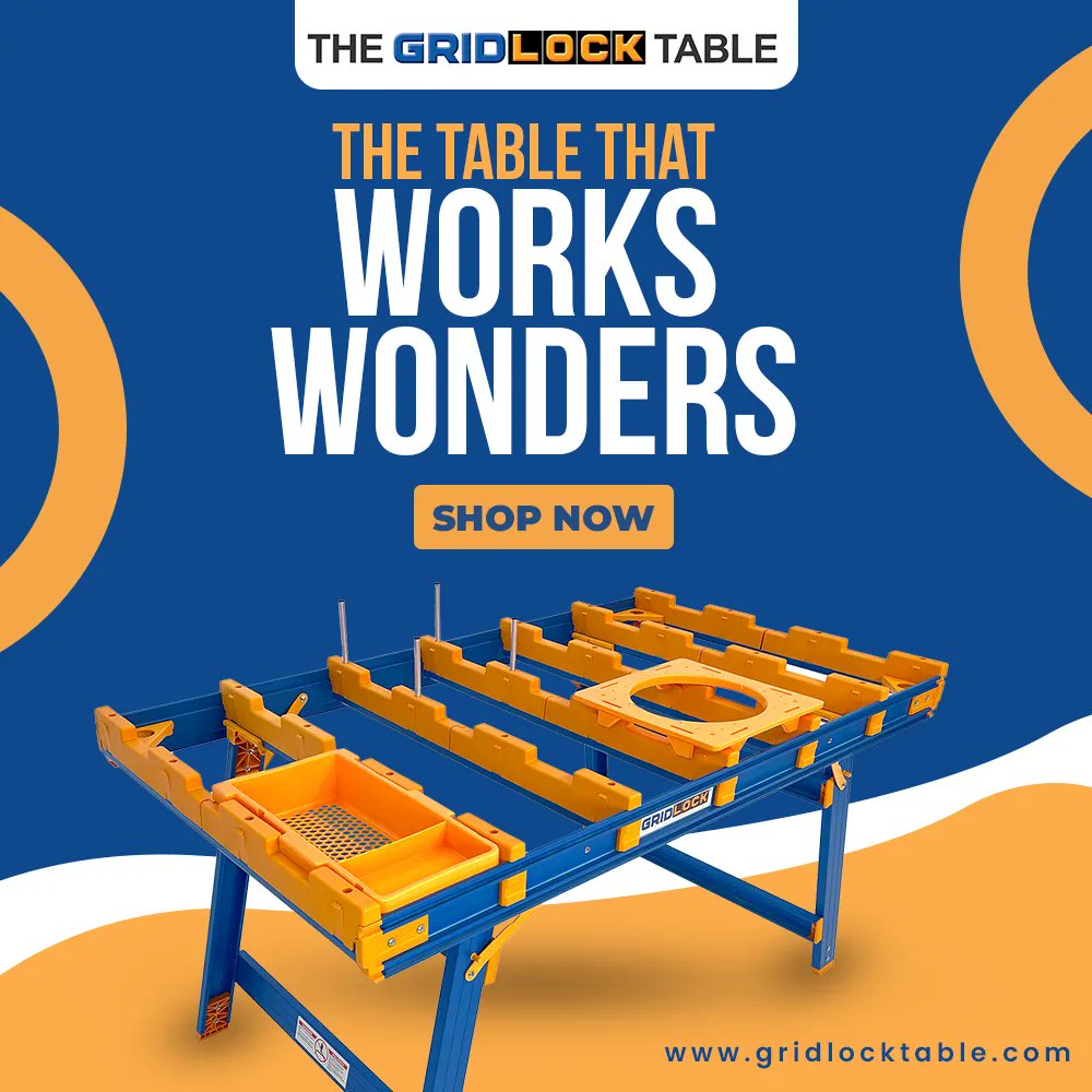 gridlock_table's tweet photo. You can simply start your work wherever you want without requiring any space. The smart and portable Gridlock Table has replaced the entire workshop!
...
#Gridlocktable #diy #constructiontable #table #contractors #worktable #besttools #thegridlocktable #builtitbetter #workbench https://t.co/uT5Ucn5R4z