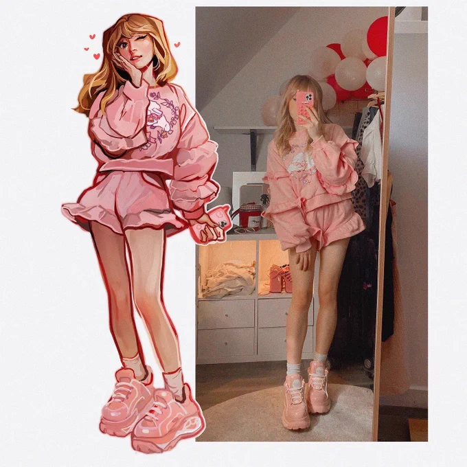 new ootd ft. the adorable, most flattering lounge set from Miss Candyholic, Bianca is truly so talented and sent me the set of my dreams  also these sneakers i got for my bday are so perfect with it ahhh 