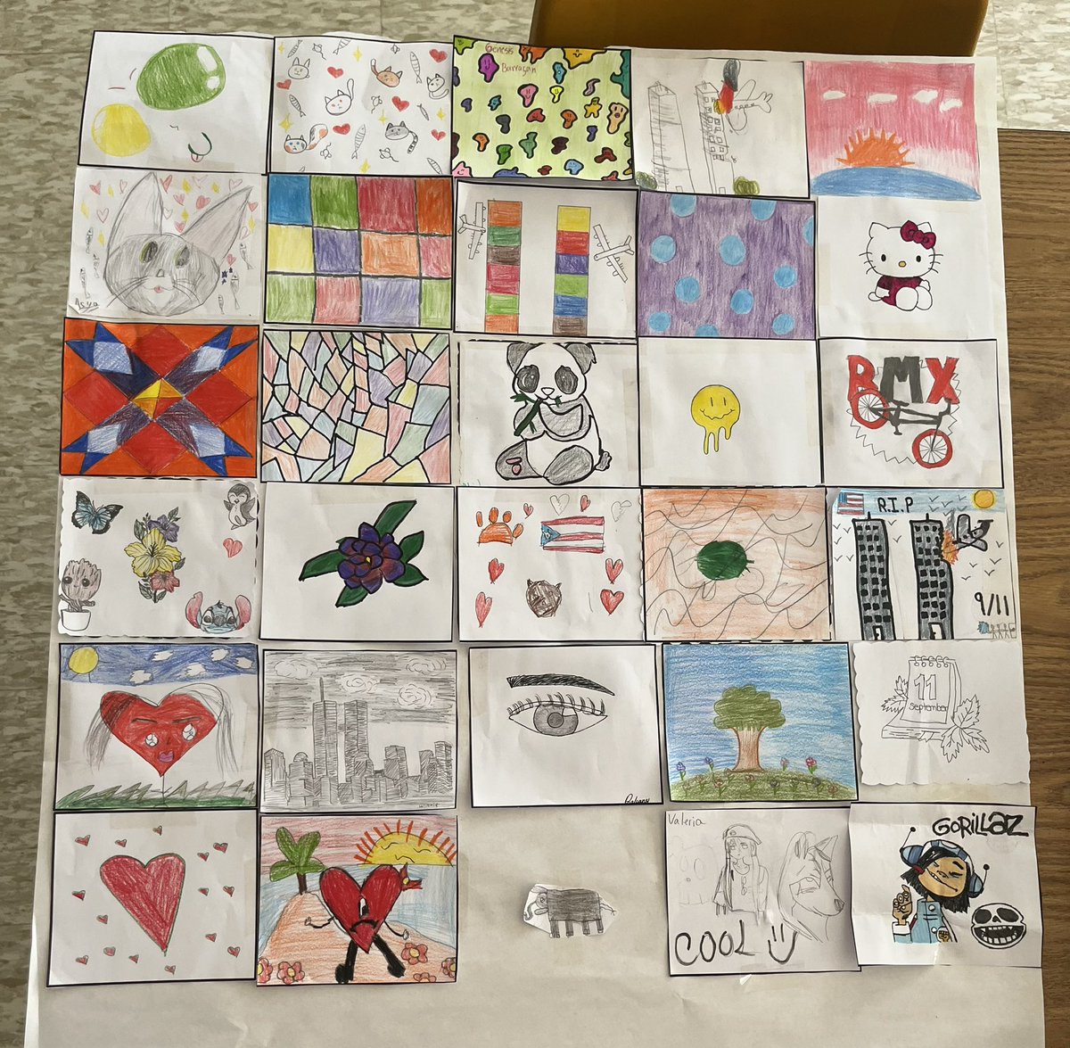 ChristaMCA_JSD's tweet image. 9/11 Quilt by Ms. Ross’s ESL students #CMMSlionpride 🦁 #NeverForget