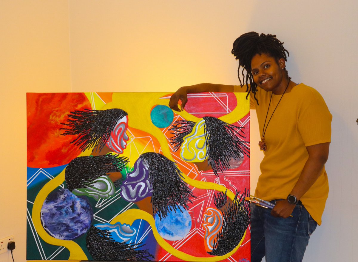 2020VisionDig's tweet photo. Meet Carmela Montgomery, an abstract painting artist who is very passionate about painting abstract art that provokes thoughts and emotions. Carmela interest lies in creating ambiguous abstract art that blurs the lines between multi-dimensional realities. https://t.co/jdeJqd9cAd https://t.co/mAYp99vKyX