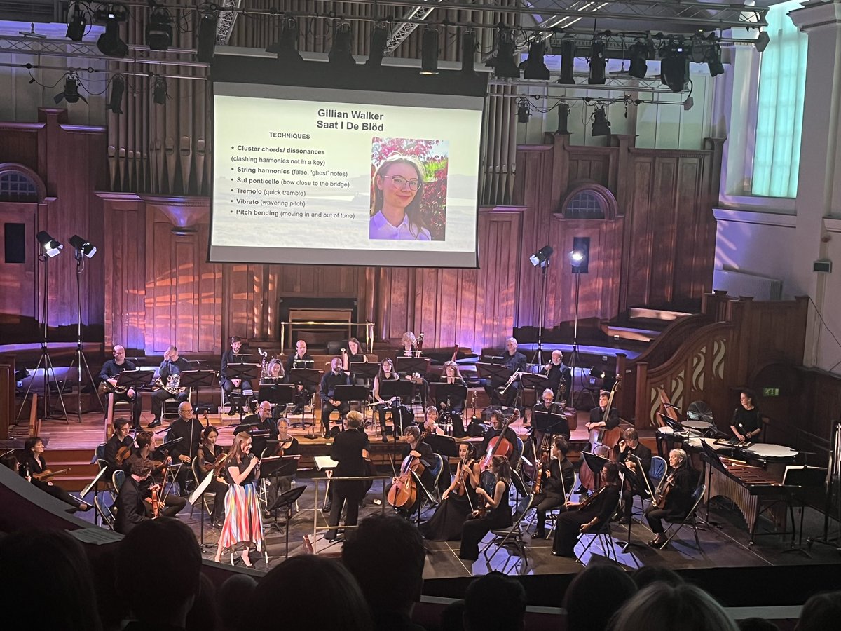 SAMusicService's tweet photo. Wonderful, inspiring afternoon for senior pupils in Ayr Town Hall enjoying  @SCOmusic ‘Immerse’ featuring Sound and Fury by @annaclyne  and new works by female composition mentees including @GinaMacfin96 @EPerivolaris and Ayr’s own @gillianwkr 👏 past pupil of @BelmontMusic123 👏 https://t.co/OWJYlgeNxH