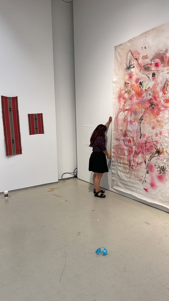 TPFF's tweet photo. The Weaving in Light art exhibition is going up and getting ready for its big debut tomorrow the TIFF Bell Lighbox at 6:30pm #TPFF2022 Be sure to check it out!  
https://t.co/q1hK6WKgAV https://t.co/1FEz7Xkvpk