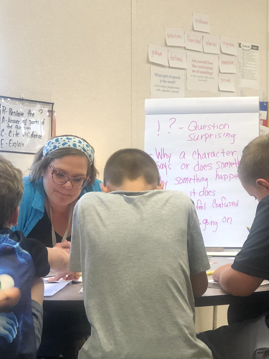 TinaTurnerSCE's tweet photo. Mrs. Williams’ students identifying theme and engaged in text! #smallgroupsrock #creeklife @SCECardinals https://t.co/vGhyVQpU4P
