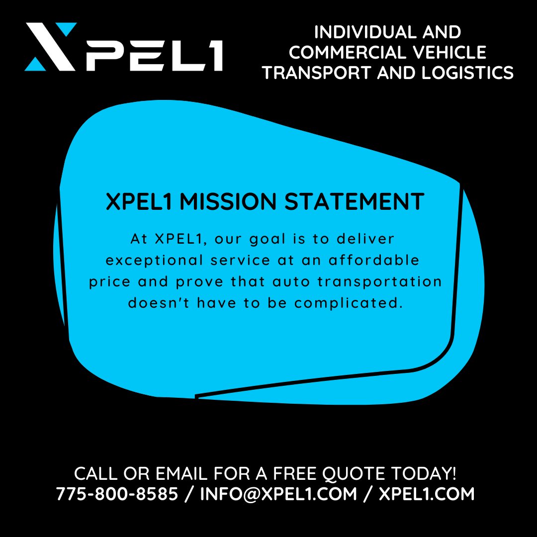 Xpel1LLC's tweet photo. The XPEL1 Mission Statement.
.
.
.
.
.
#autotransport #autotransporter #carhauler #sacramento #nationwide #freequote https://t.co/lCLFVBE6gX