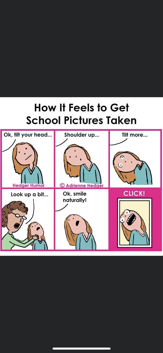 eStemK6's tweet photo. @adriennehedger captured our thoughts about picture day, but this won’t happen at our school! Picture day is 9/27 for all staff and students! *New this year- students may dress up instead of wearing uniforms! https://t.co/F4mDTyxYRB