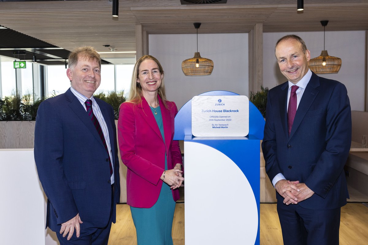 Zurich's tweet photo. Guess who dropped in at Zurich House?
The 🇮🇪 Irish Taoiseach (Prime Minister) @MichealMartinTD officially opened @Zurich_Irl's new LEED Gold certified office building in Blackrock, south of Dublin, housing over 900 employees.☘️
#LifeAtZurich #Sustainability https://t.co/fnYX4PnKEZ