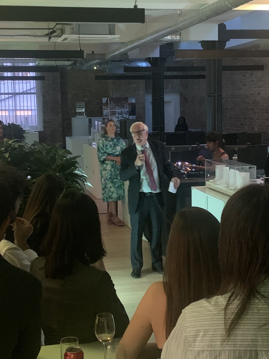 ‘This is a period of change.. but I think there are opportunities in architecture and the built environment’

Lord Lister at <a href="/AFK_studios/">Arney Fender Katsalidis</a> party on the green agenda that may continue under the reign of King Charles &amp; his environmental views - incl design opportunities abroad