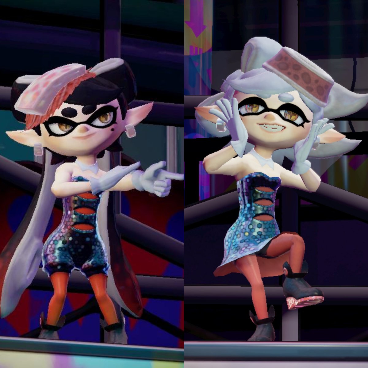diffidentDennis's tweet image. The Squid Sisters &amp;amp; Off the Hook in different colors! #Splatoon #Splatfest
Thread 🧵 
Red ♥️