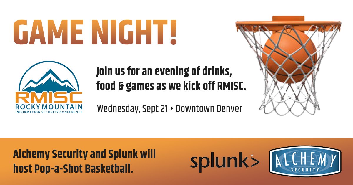 Tonight's the night! We'll be hosting Pop-a-Shot 🏀 with @Splunk to kick-off the festivities here at <a href="/The_RMISC/">Rocky Mountain Information Security Conference</a>. Prizes include a North Face bag, golf balls, and our infamous Mini Incident Response Kits.

Remember to stop by and see us today-Friday at booth 102! #RMISC2022