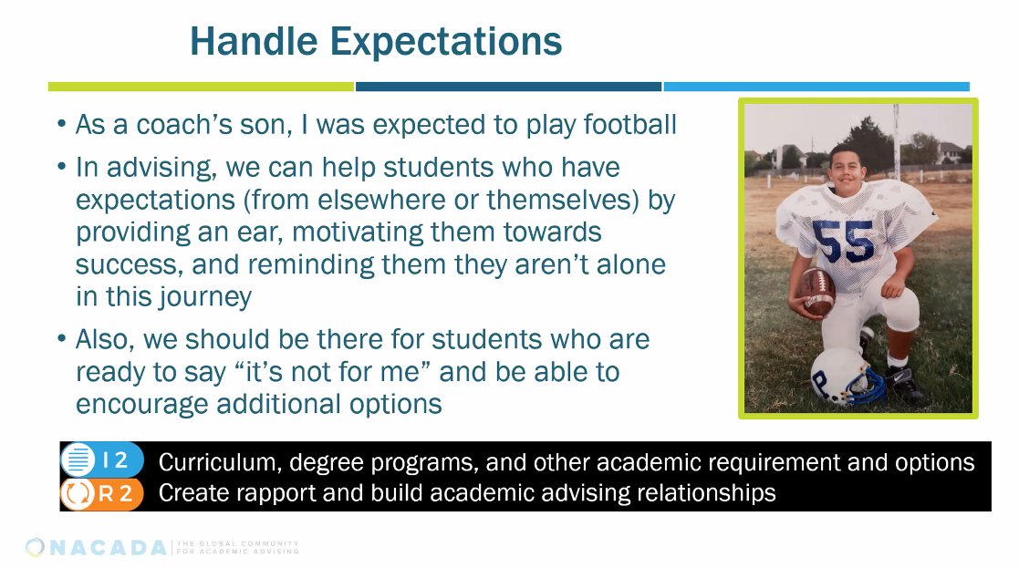 NACADA's tweet photo. By utilizing the NACADA Core Competencies, Philip Aguinaga highlights the need to address student expectations in navigating their college experiences #nacadaweb #acadv https://t.co/XhRTwJSB3T