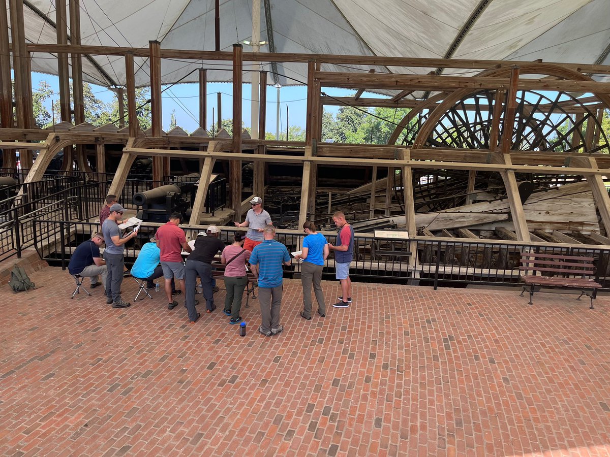 ScottHorrigan1's tweet photo. @us_sams visits USS Cairo. Does control of a maritime domain enable success on land- Corbett? #SAMSters learn domain Integration increases Grant’s options for maneuver, but only because force structure and acquisitions was thought of years prior/ #opart and cognitive foresight https://t.co/DSwLZayduL
