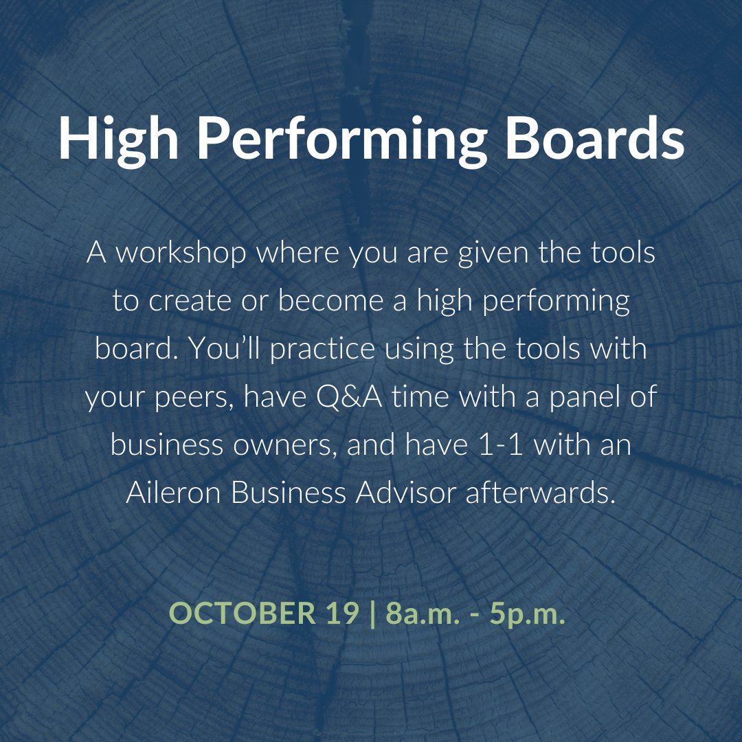 Are you a business owner interested in creating a board, or have a board but want to make it more effective? If you answered yes, join us at our High Performing Boards workshop where you will learn how to create and elevate your board. 

hubs.ly/Q01mVjtx0