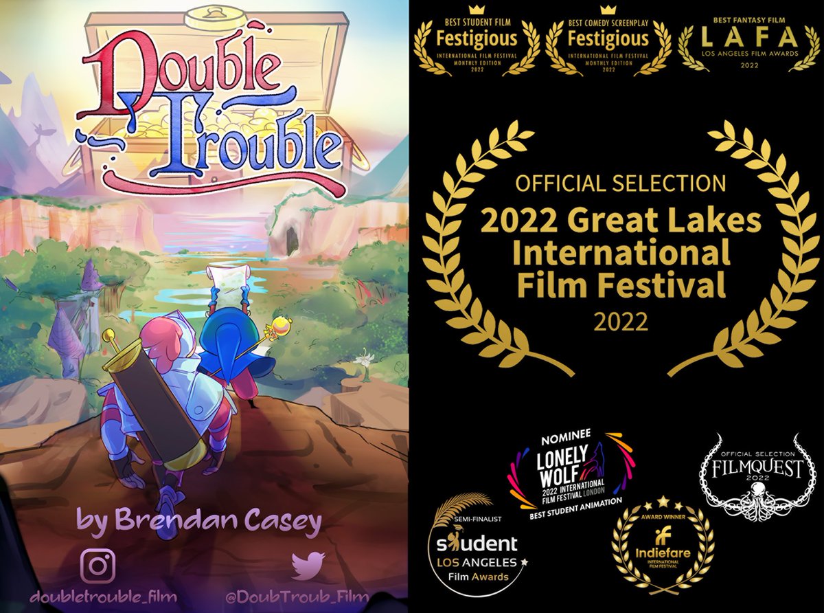 We’re on a roll! Double Trouble is an official selection of the Great Lakes International Film Festival!!