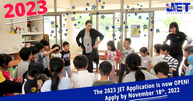 JETProgram's tweet photo. The 2023 JET Program USA Application is OFFICIALLY OPEN! The deadline for ALL application materials is Friday, November 18, 2022 at 11:59 PM HST! Check out https://t.co/sVtpNPe7Ix for more information and to get your application started. Best of luck to everyone applying! https://t.co/9r2NGxwKHH