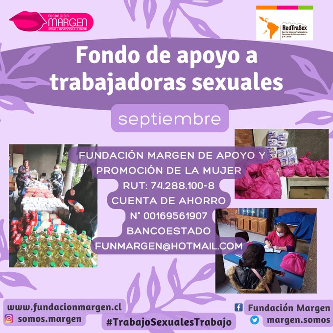 Fin de mascarilla y pase de movilidad no significa estabilidad laboral. Fondo de apoyo busca enfrentar dificultades y alto costo de la vida entregando alimentos a las trabajadoras. Fundación Margen invita a solidarizar con trabajadoras sexuales precarizadas. ¡Ayúdanos a ayudar!💕