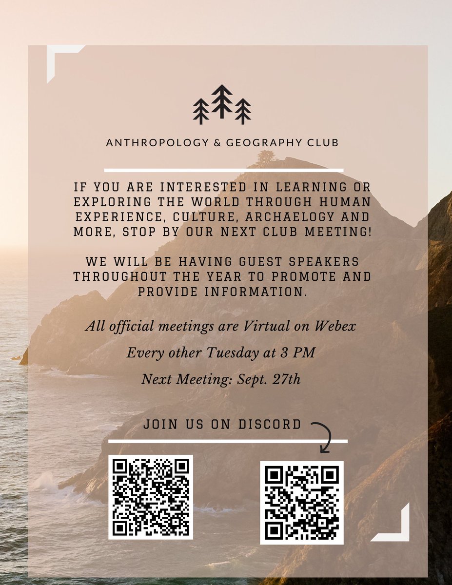 HCCAnthGeog's tweet photo. Join un on Tuesday, Sept. 27 at 3pm. Our meeting will be held virtually https://t.co/mTYevQhEVY
Our very own, Professor Evans will speak about their personal journey with Geography and what you can do with a career in it.
#hccgeography #geography #careersingeography https://t.co/MhGBaDLbzu