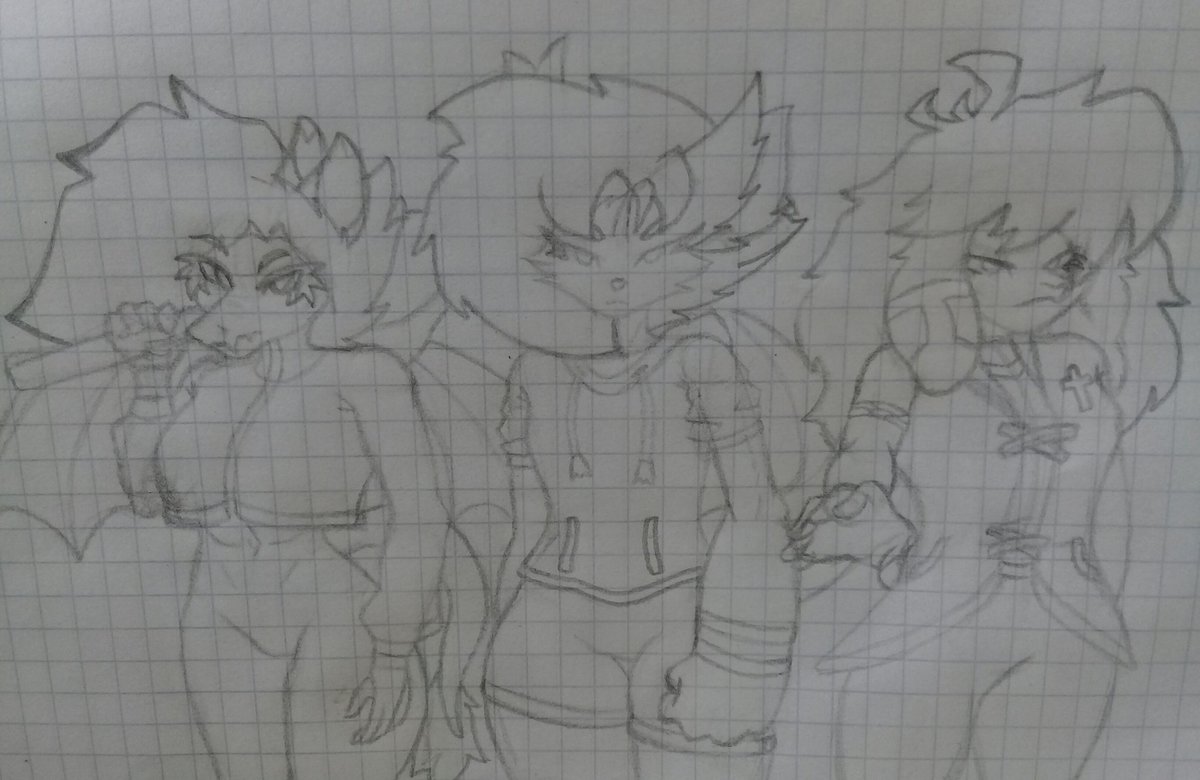 Me estaria mintiendo a mi mismo si dijera que no me gusto este dibujo que hice de mis oc's en clase, como las quiero <3

#furry #furryart #furryoc #furryartist