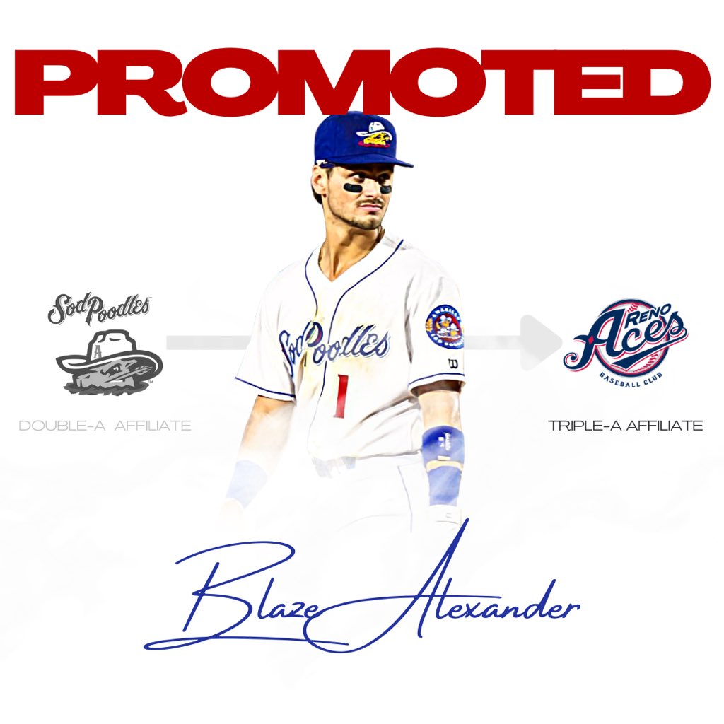 PSISports's tweet photo. Congratulations to Blaze Alexander on being promoted to AAA Reno! #PSIFamily https://t.co/RxfbUJGvMH
