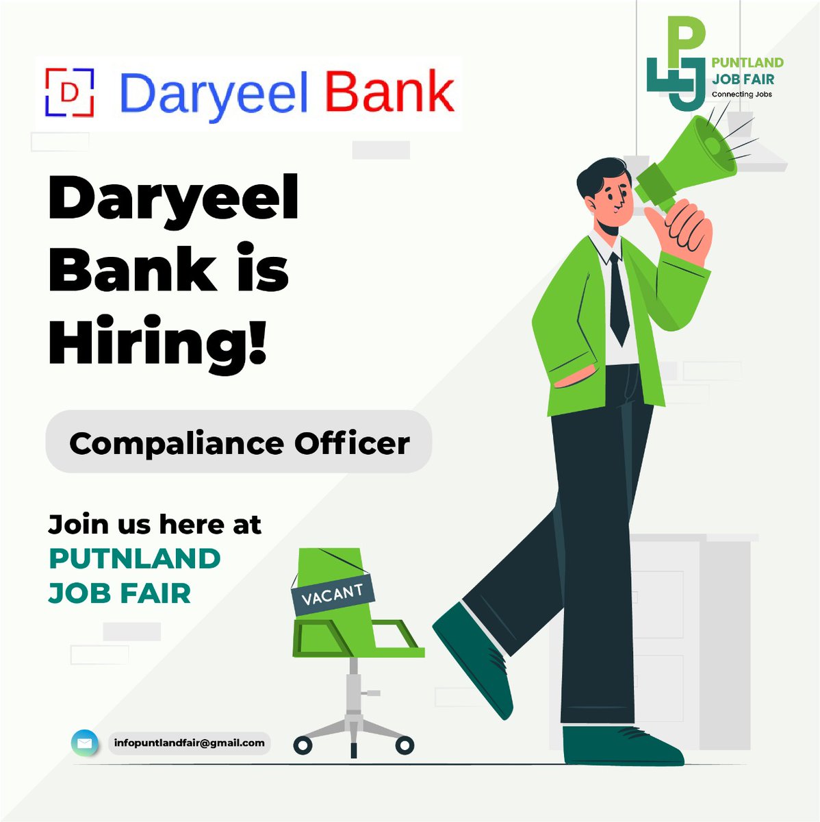 puntlandjobfair's tweet photo. Daryeel Bank is Hiring Compaliance Officer via @puntlandjobfair @Ypeers_ https://t.co/JSrZzsrjyy