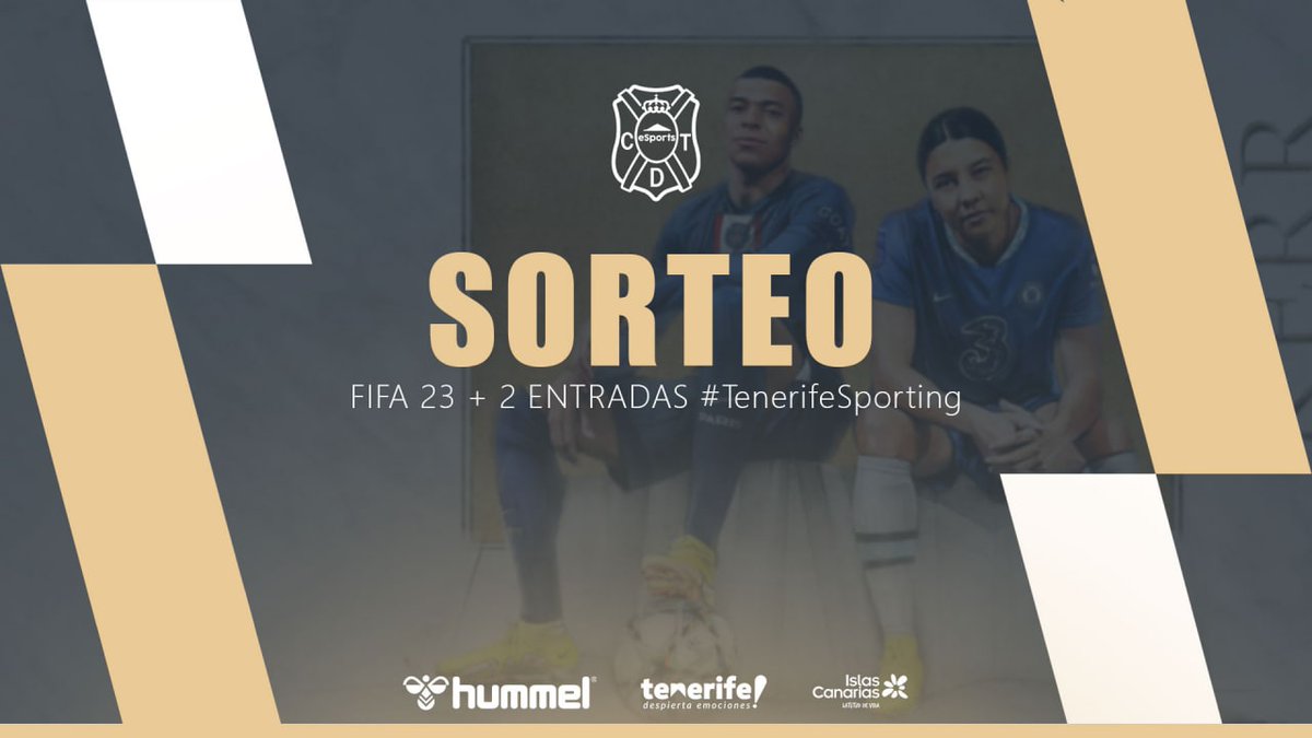 🤍💙 SORTEO #FIFA23 y 2 entradas para el #TenerifeSporting

🆕 Sigue a <a href="/CDT_Esports/">CD Tenerife Esports</a>
🔄 Da RT a este tweet
🗨 Menciona a un amigo

#SaltamosAlCampo 🎮