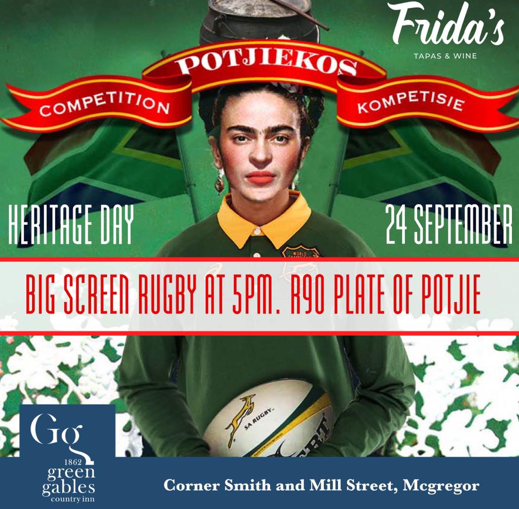 ErlaDiedericks's tweet photo. Julle moet kom join en kom eet!!! EK gaan aan die kompetitisie deelneem so julle kan my proefkonyne wees!!! En sommer rugby ook kyk! #rugby #heritage #heritageday #Fridas #potjiekos #erladiedericks https://t.co/LpK4nPBGRt