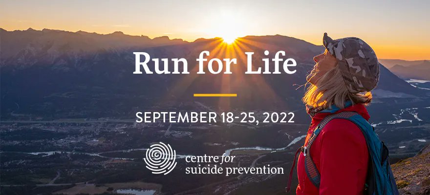 cspyyc's tweet photo. We're halfway through Run for Life 2022! Join us to remember loved ones lost to suicide and raise awareness for suicide prevention. Don't forget to share photos of your participation using #RunforLife2022. Registration is open until Sunday, Sept. 25! https://t.co/AbBy4ekviP https://t.co/1jdp2WvjJ4