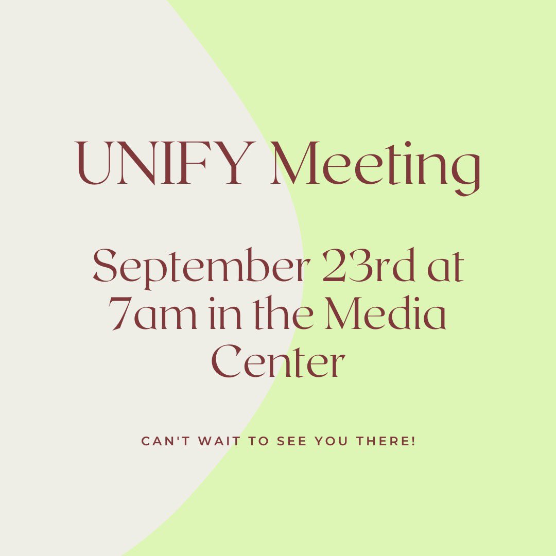 AFHS_unify's tweet image. Our next meeting will be this Friday at 7am in the media center! Can’t wait to see y’all there!